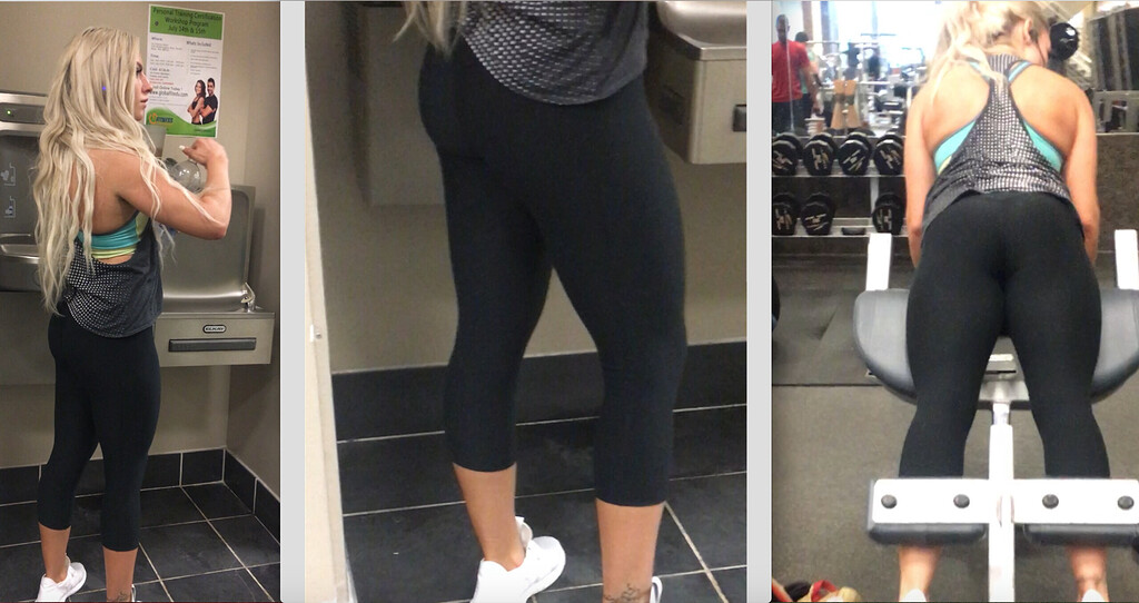 Superhot Blonde Bimbo At The Gym Spandex Leggings And Yoga Pants Forum