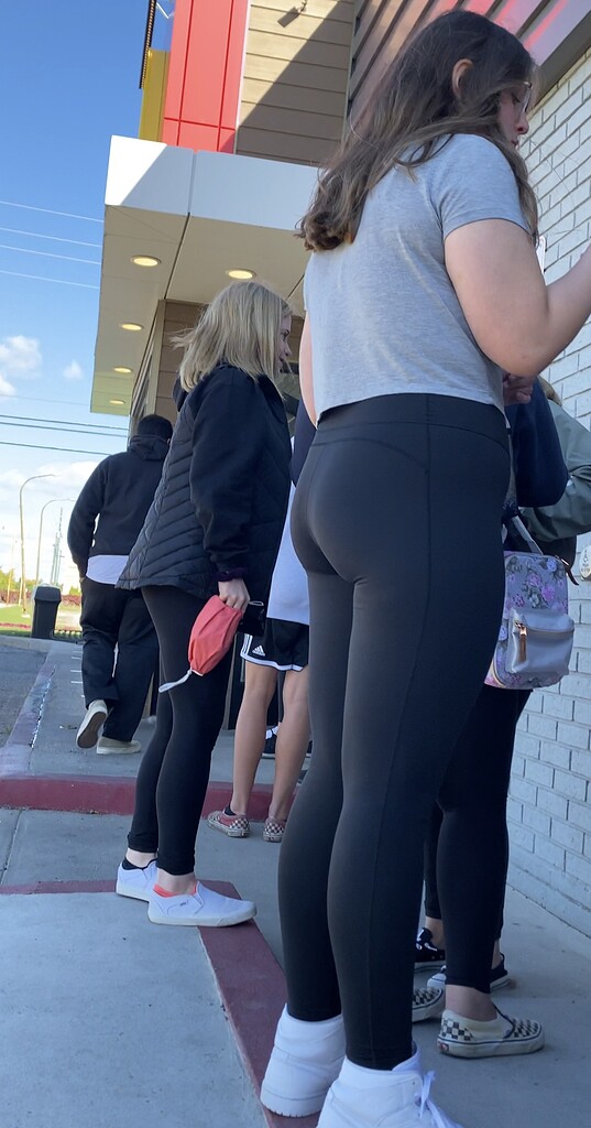 Teen Waiting Outside Of McDonalds Spandex Leggings & Yoga Pants Forum.