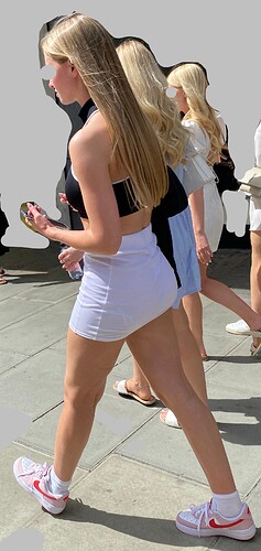 Sunning blonde in sports skirt (9)
