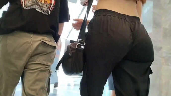 Sexy girl with a bubble butt, in the mall (OC)