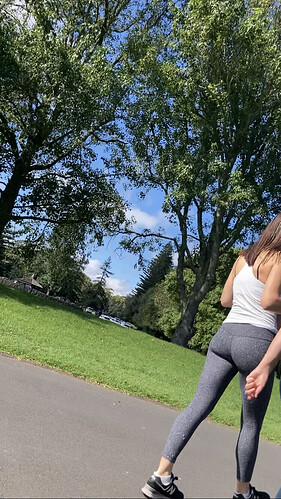 Fit Pair of PAWGs in the park in gray and blue - Spandex, Leggings