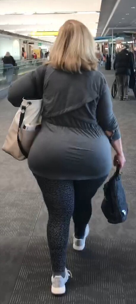 Absolutely massive, fat ass, mature, blonde milf! - Spandex, Leggings ...