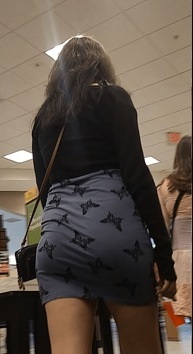 teen nerd hiding ass in skirt (39)