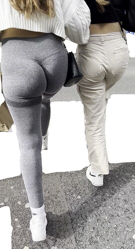 Amazing grey leggings PAWG (4)