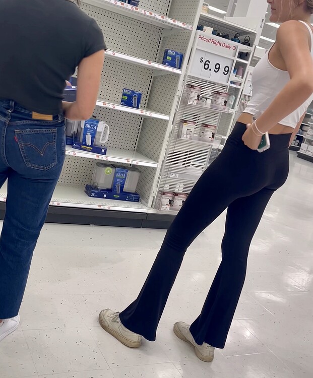 College roommates with great assets shopping at Target - Spandex ...