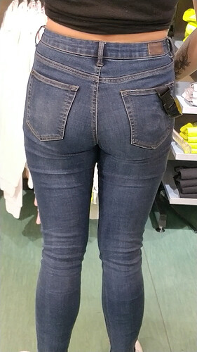 Girl working at the clothes store bending over in tight jeans (OC ...