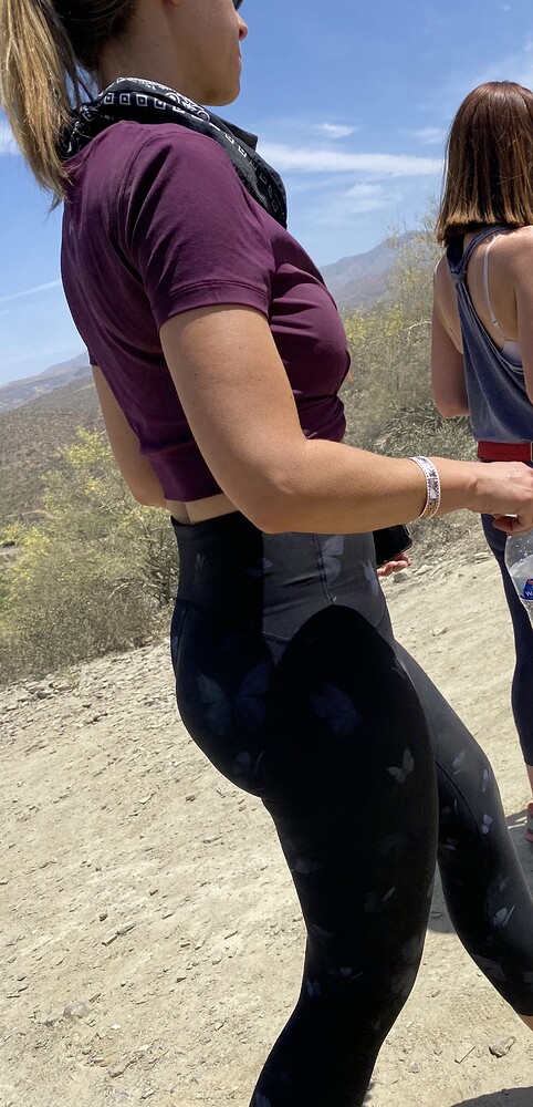 Fit Busty Gorgeous Milf With Thigh Gap Off Roading Spandex Leggings