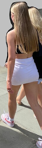 Sunning blonde in sports skirt (8)