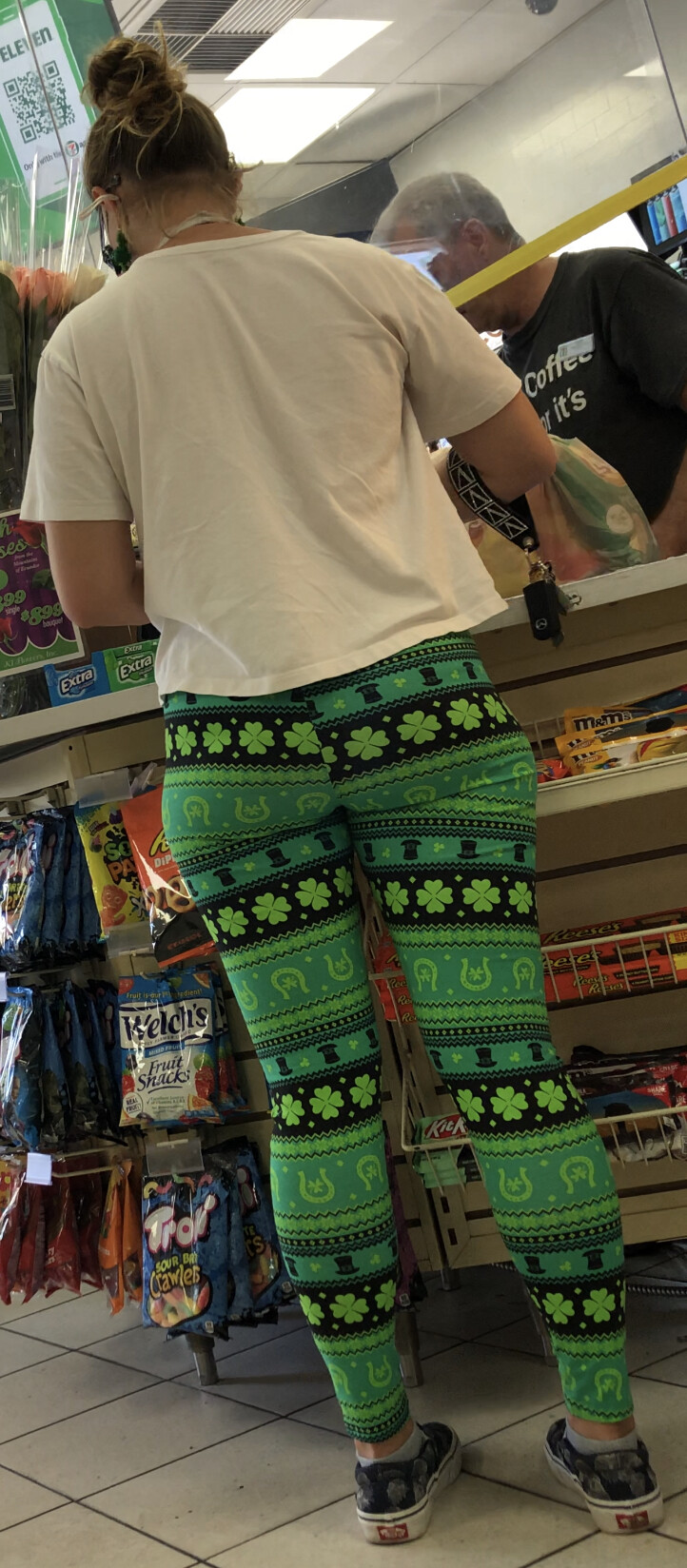 Soft Pillowy Ass Saint Pattys Day Green Leggings At The Gas Station Spandex Leggings And Yoga