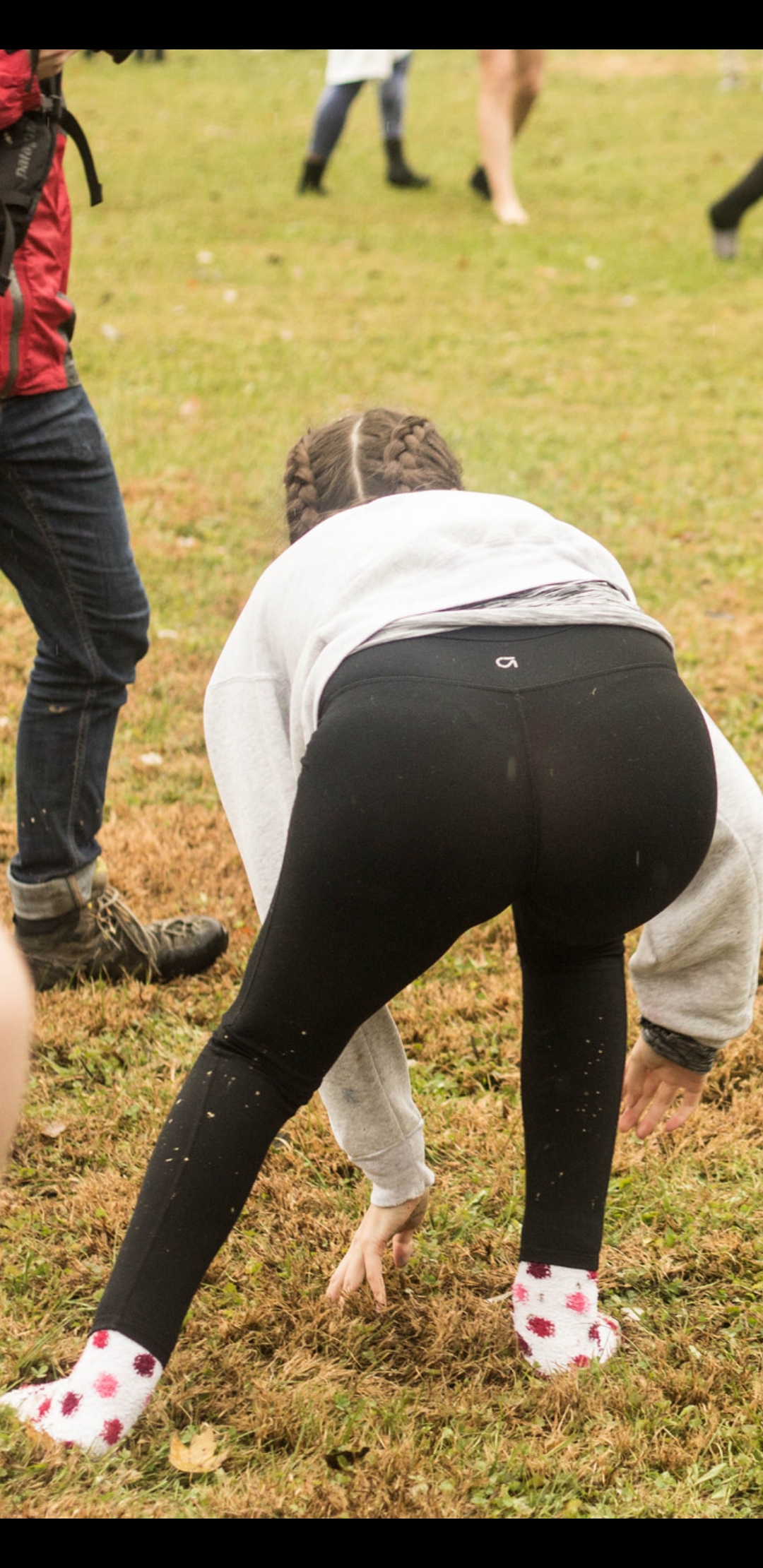 Bending And Teasing In See Through Leggings Spandex Leggings And Yoga 