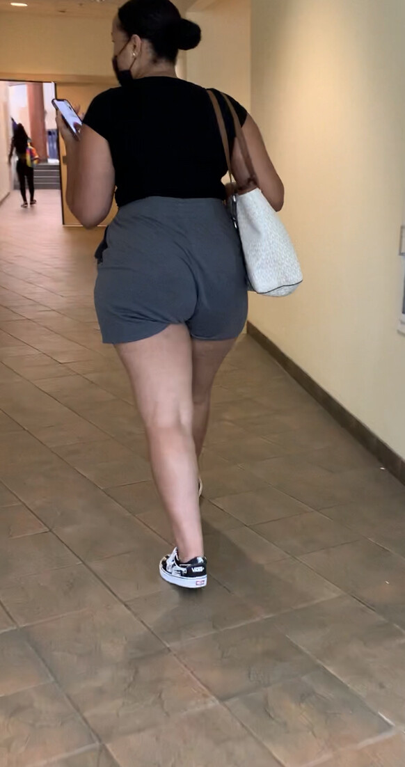 Short Shorts Wedgie Vpl And Thigh Tattoo On Display For Bbw Lovers Short Shorts