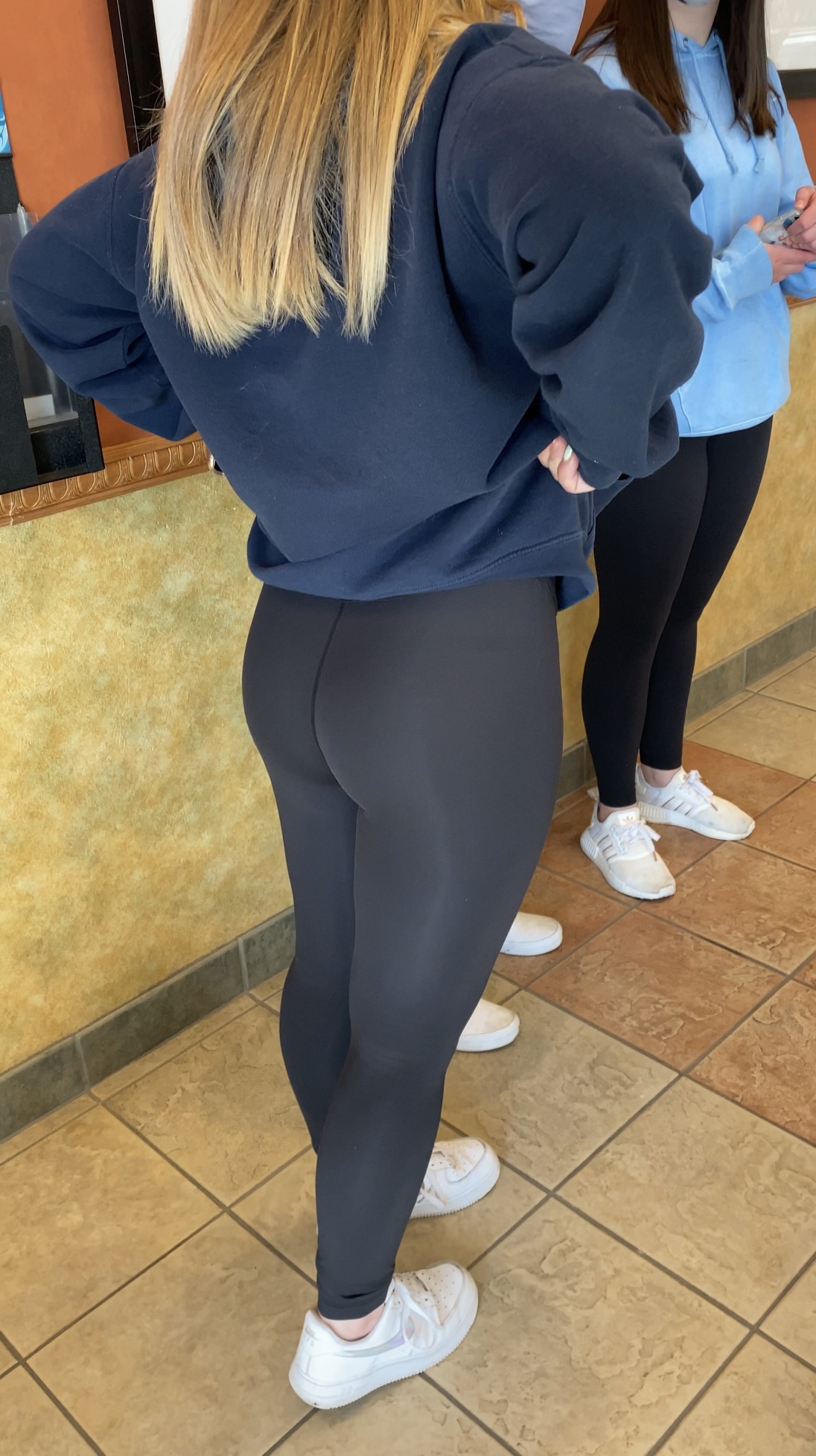 girlfriend leggings thong ass