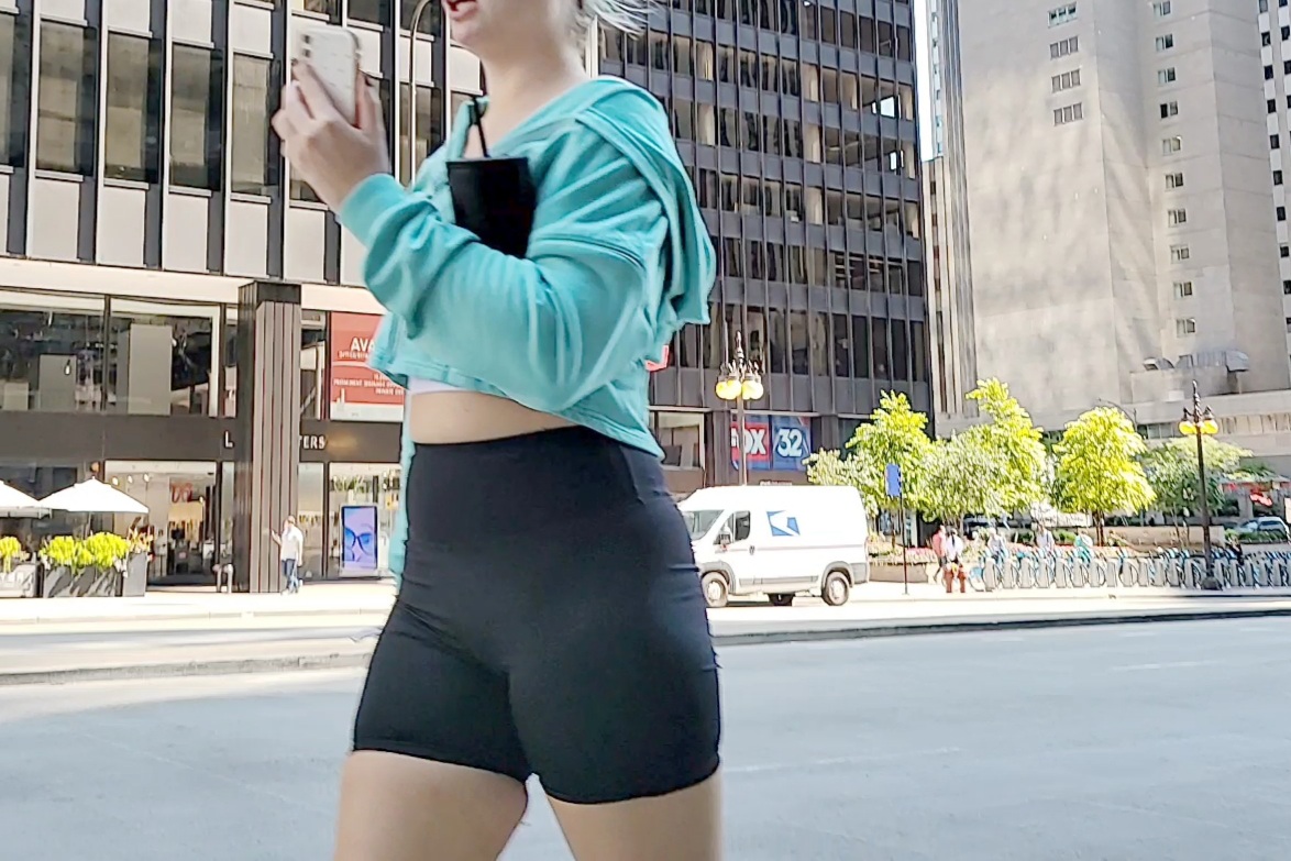 Blonde with spandex shorts - Forum