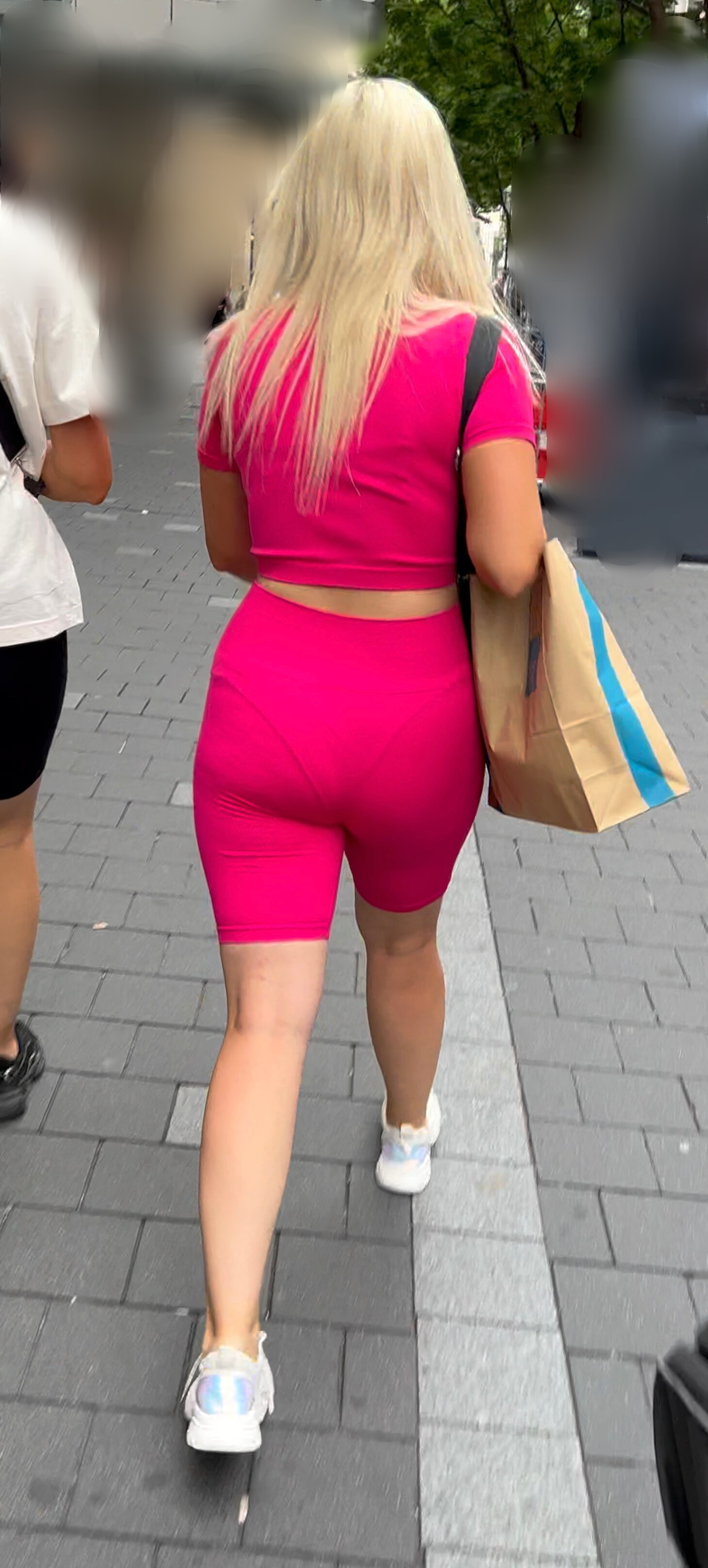 I've never seen a VPL like this Pink Spandex Shorts Spandex