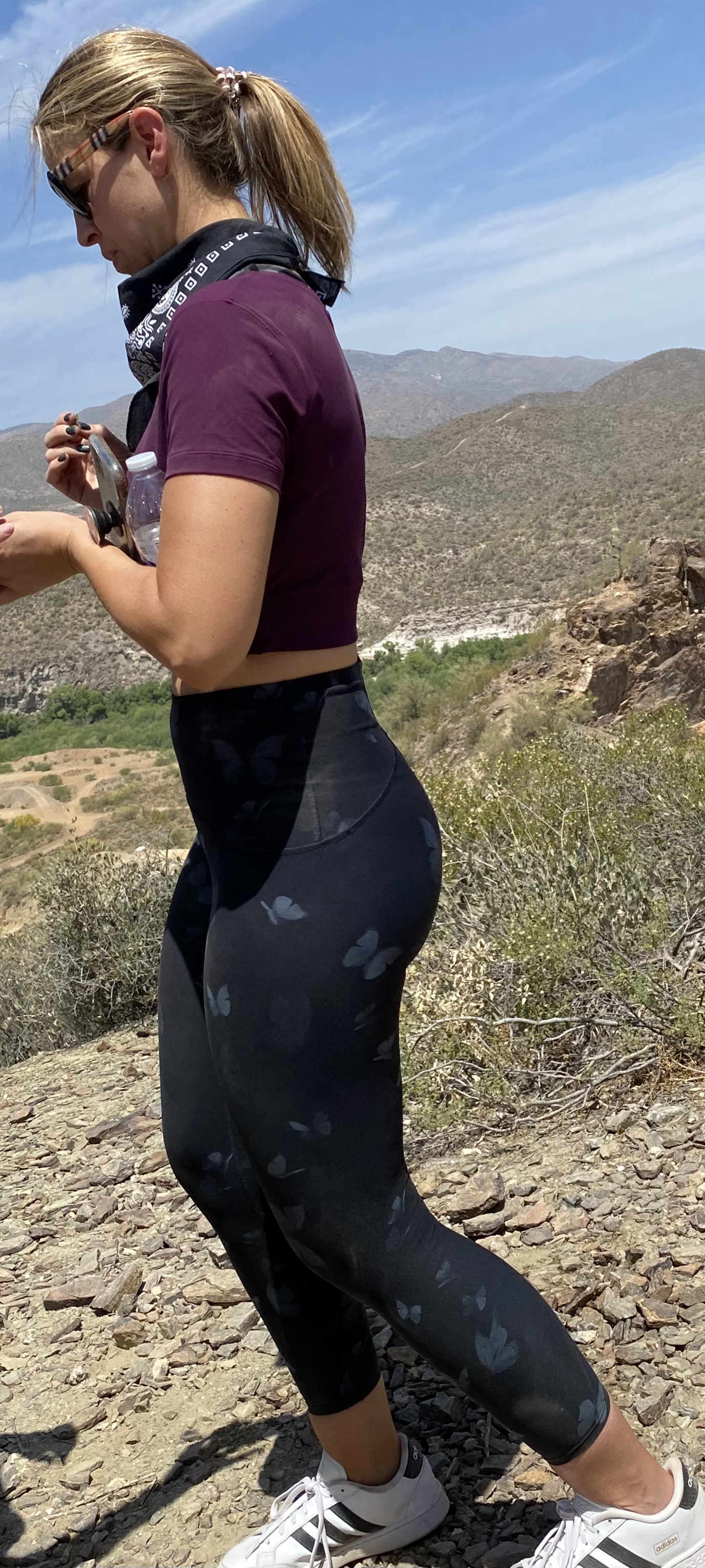 Fit Busty Gorgeous Milf With Thigh Gap Off Roading Spandex Leggings