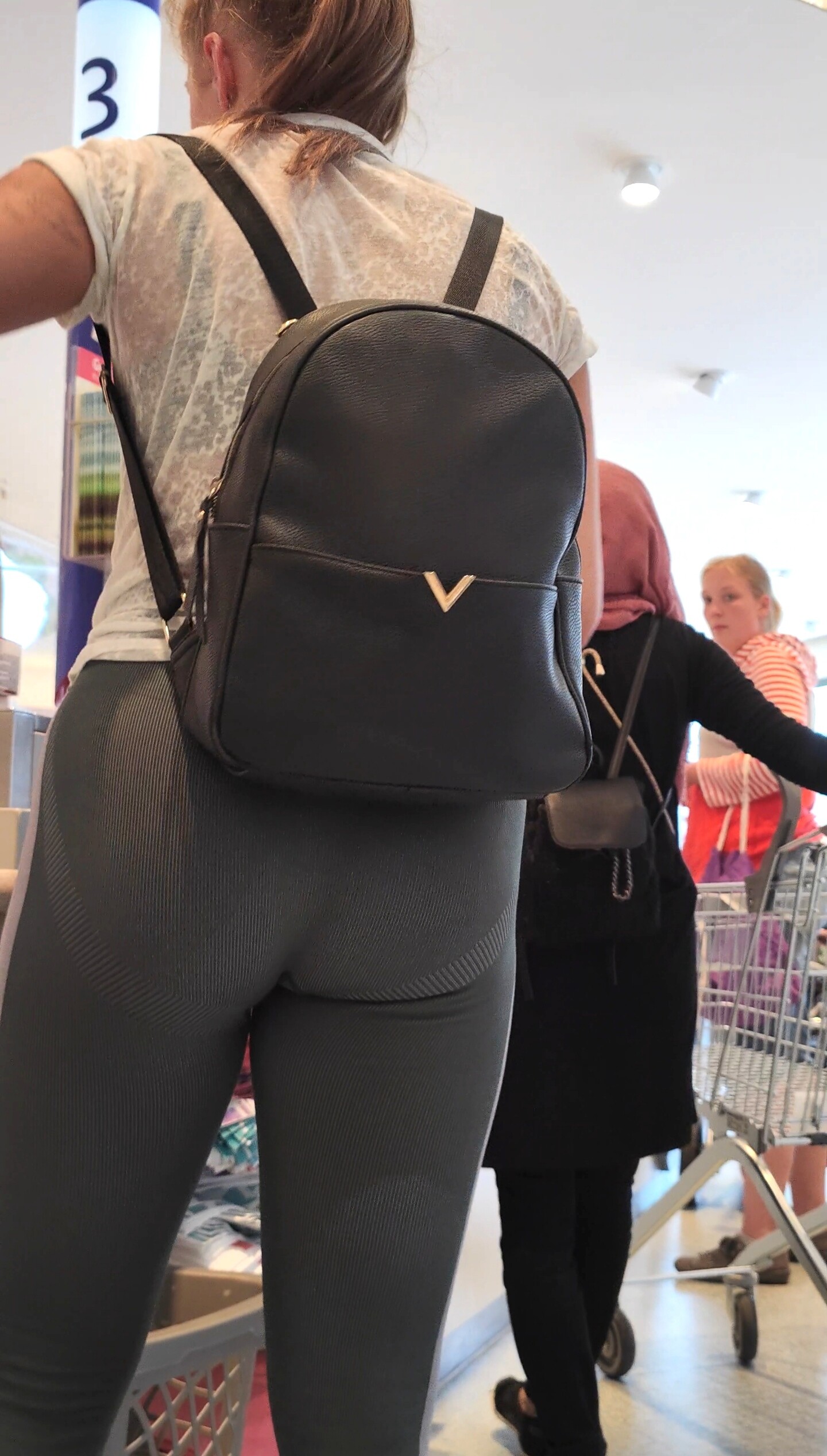 Nice ass in grey leggings & see thought shirt - Spandex, Leggings &...