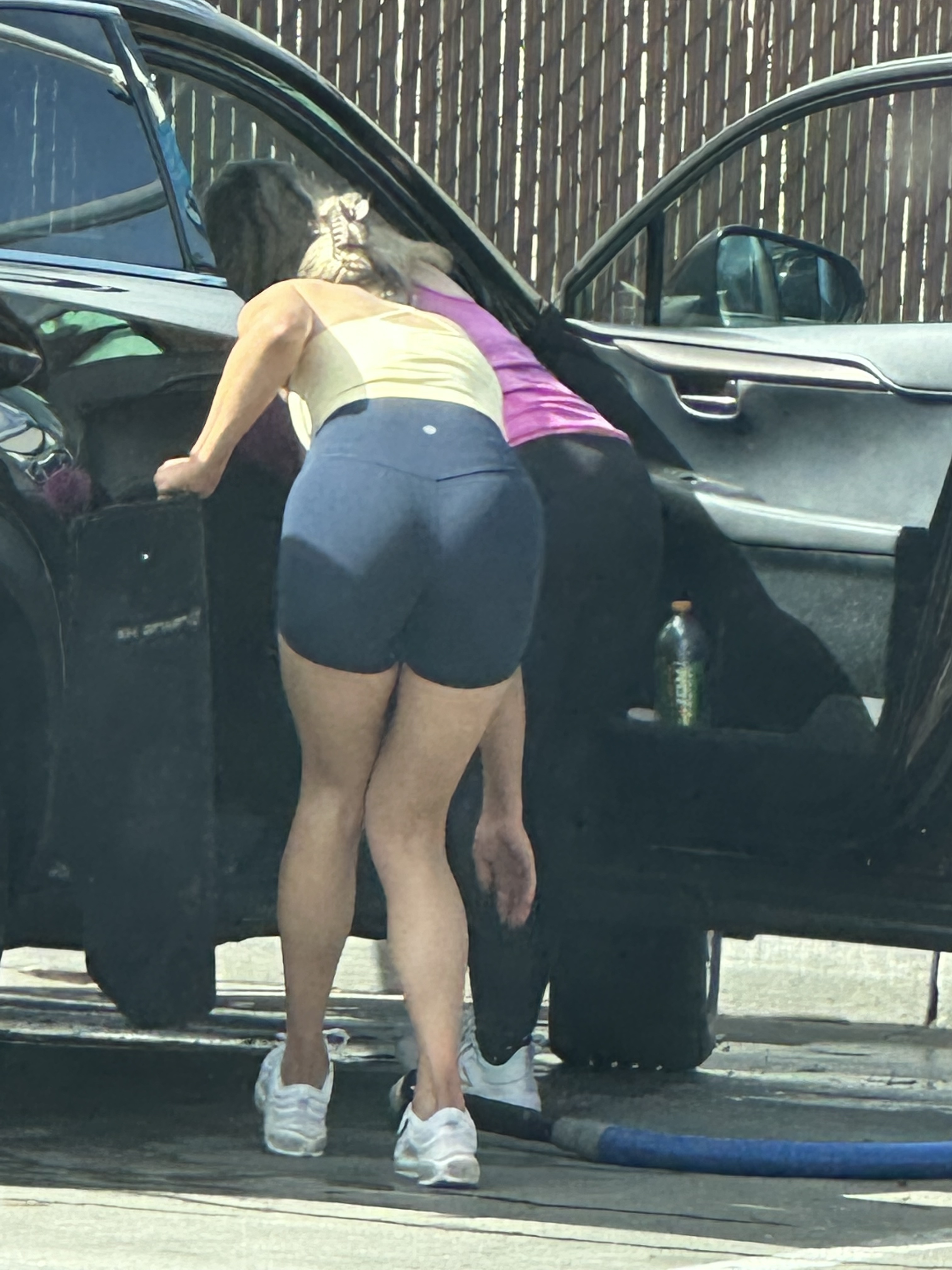 INCREDIBLE blonde college teen in biker shorts bending over washing her car  with her mom - Short Shorts & Volleyball - Forum