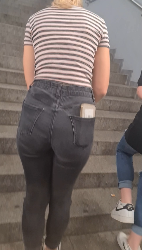 2 Different Must See Targets Bending Over On Stairs In Tight Jeans