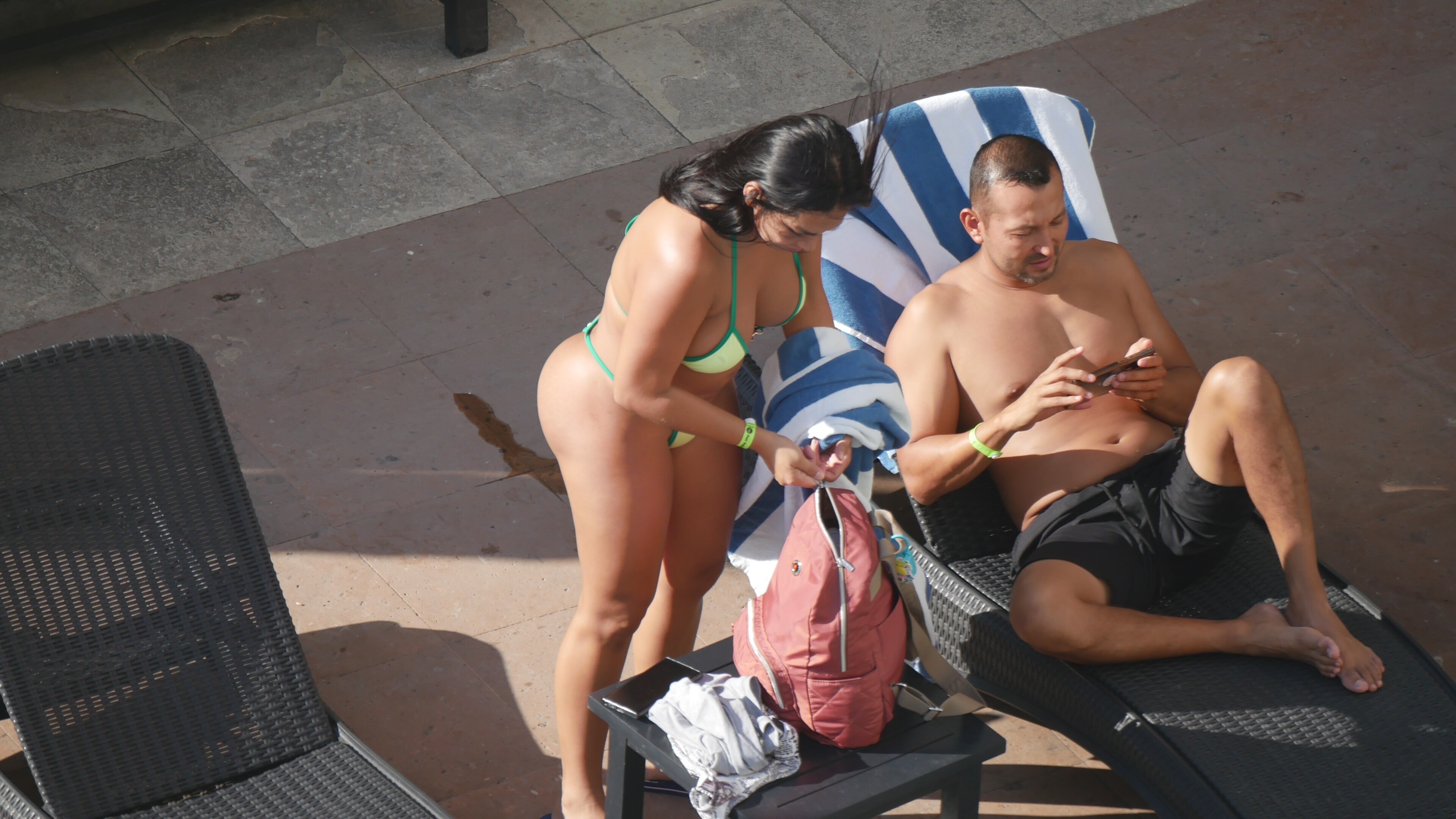 Mexican with fat ass and nice tits in a small bikini 