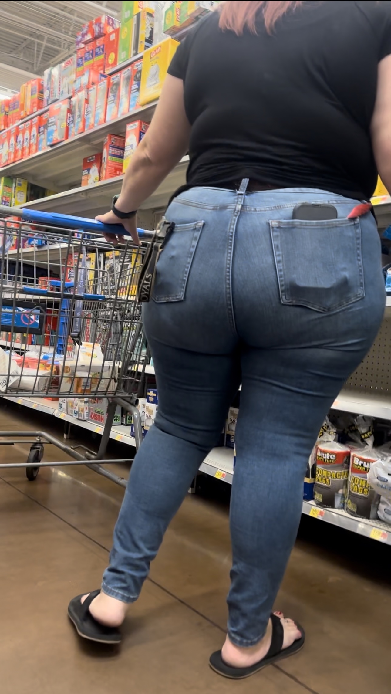 Thick Redhead BBW in jeans w/ sexy feet and face shot (video) - Tight Jeans  - Forum