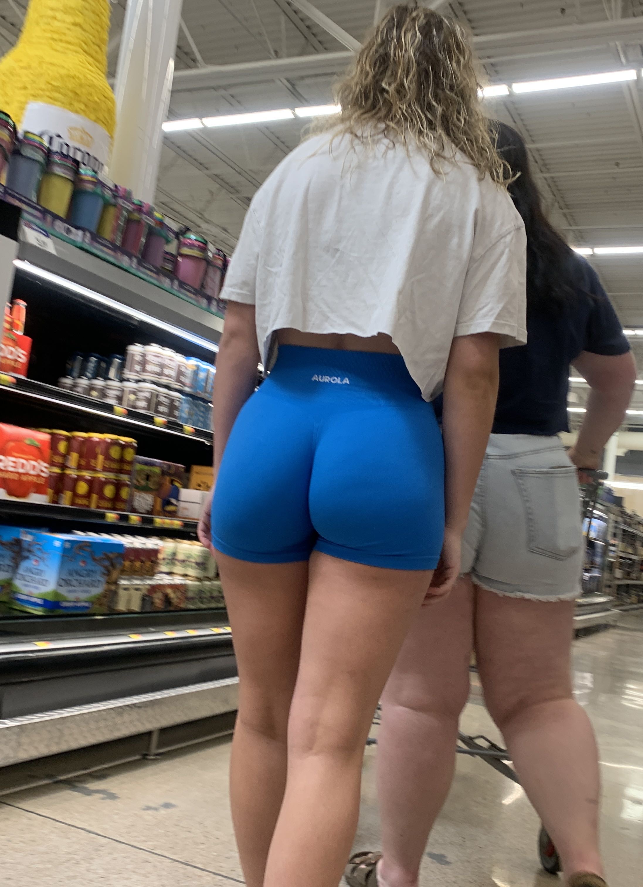 Fine ass PAWG in blue tight shorts - ass - Forum